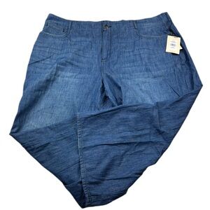 NWT! NYDJ Brigitte Wide Leg Capri Mission Blue Size 20W